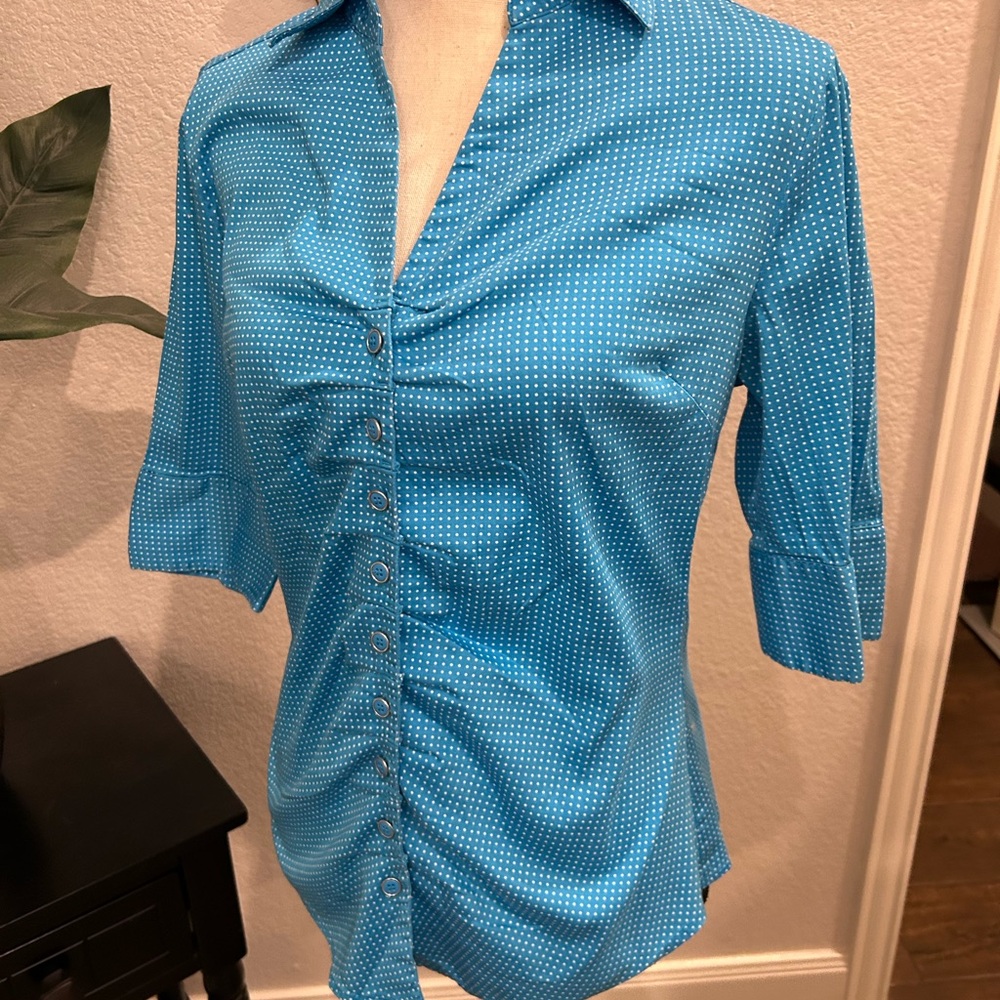 Blue Polka Dot Women's Top